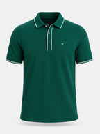 Solid Contrast Tipped Polo T-shirt