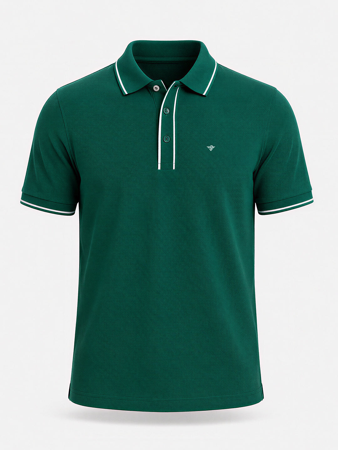 Solid Contrast Tipped Polo T-shirt