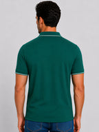 Solid Contrast Tipped Polo T-shirt