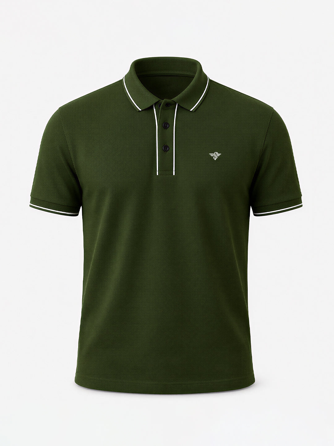 Solid Contrast Tipped Polo T-shirt