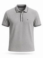 Solid Contrast Tipped Polo T-shirt