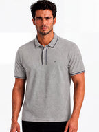 Solid Contrast Tipped Polo T-shirt