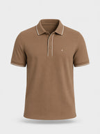 Solid Contrast Tipped Polo T-shirt