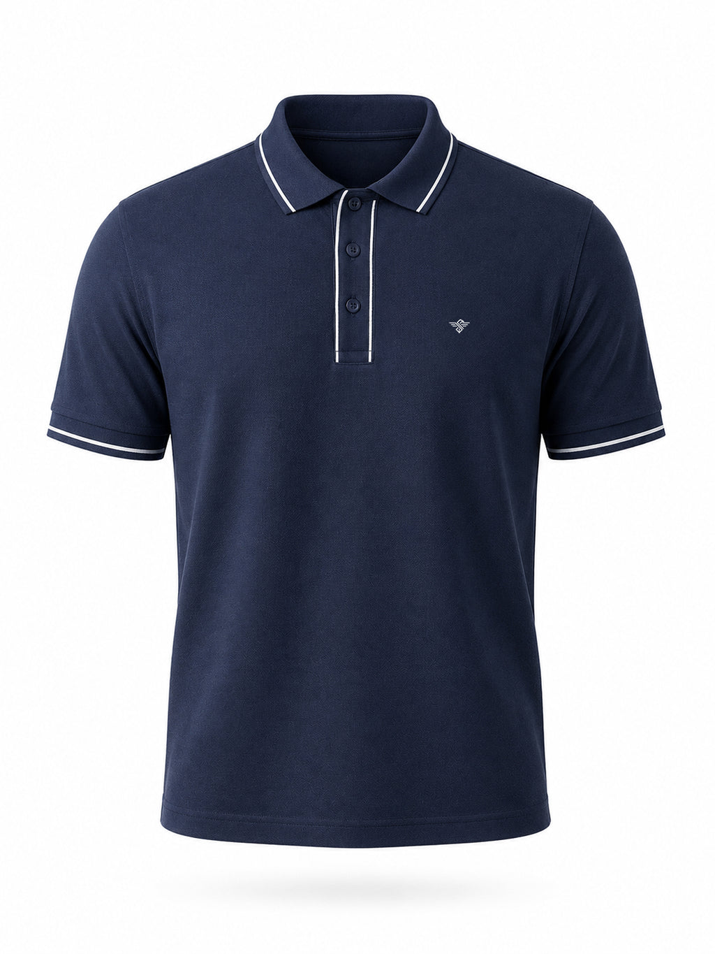 Solid Contrast Tipped Polo T-shirt