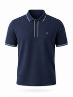 Solid Contrast Tipped Polo T-shirt