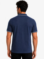 Solid Contrast Tipped Polo T-shirt