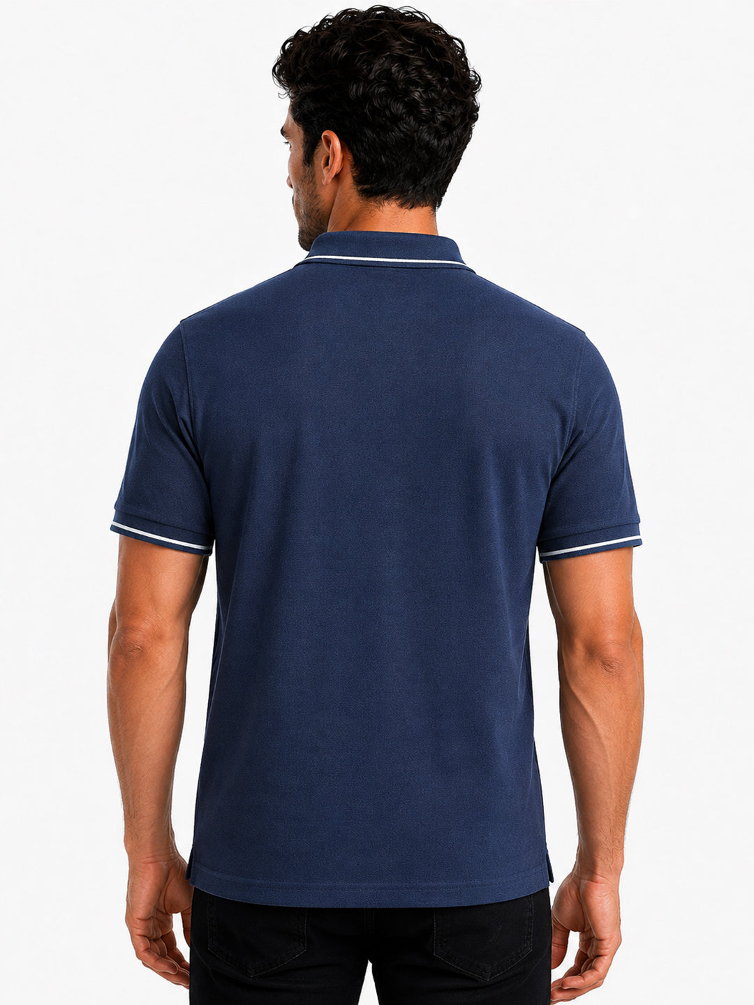 Solid Contrast Tipped Polo T-shirt