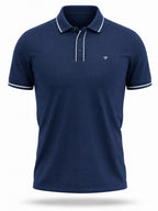 Solid Contrast Tipped Polo T-shirt