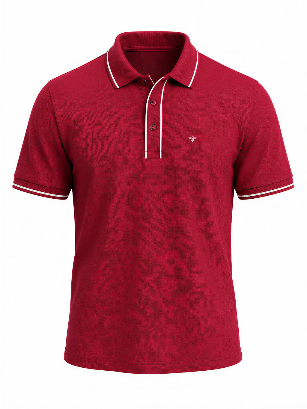 Solid Contrast Tipped Polo T-shirt