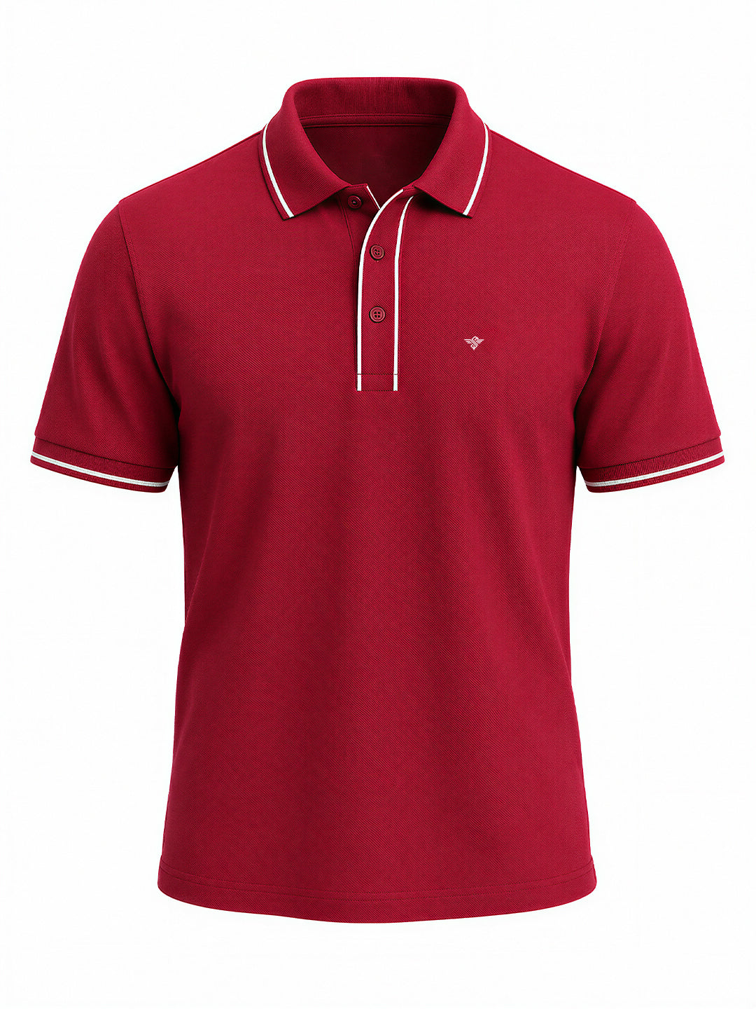 Solid Contrast Tipped Polo T-shirt