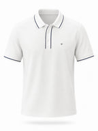 Solid Contrast Tipped Polo T-shirt