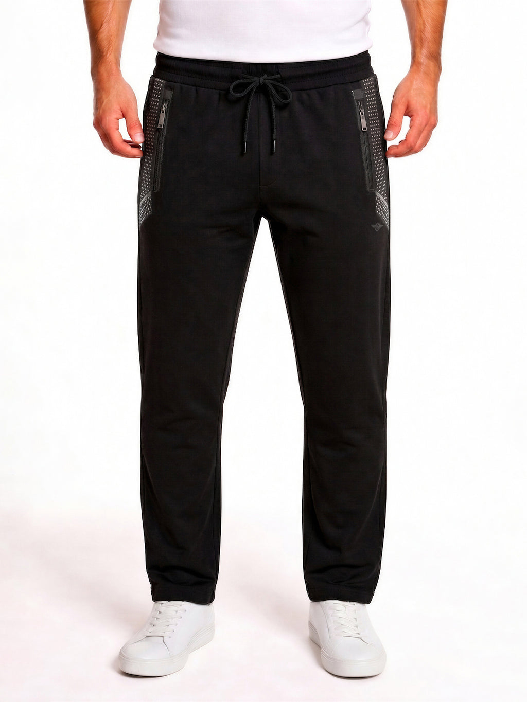 Black Textured Track Pants