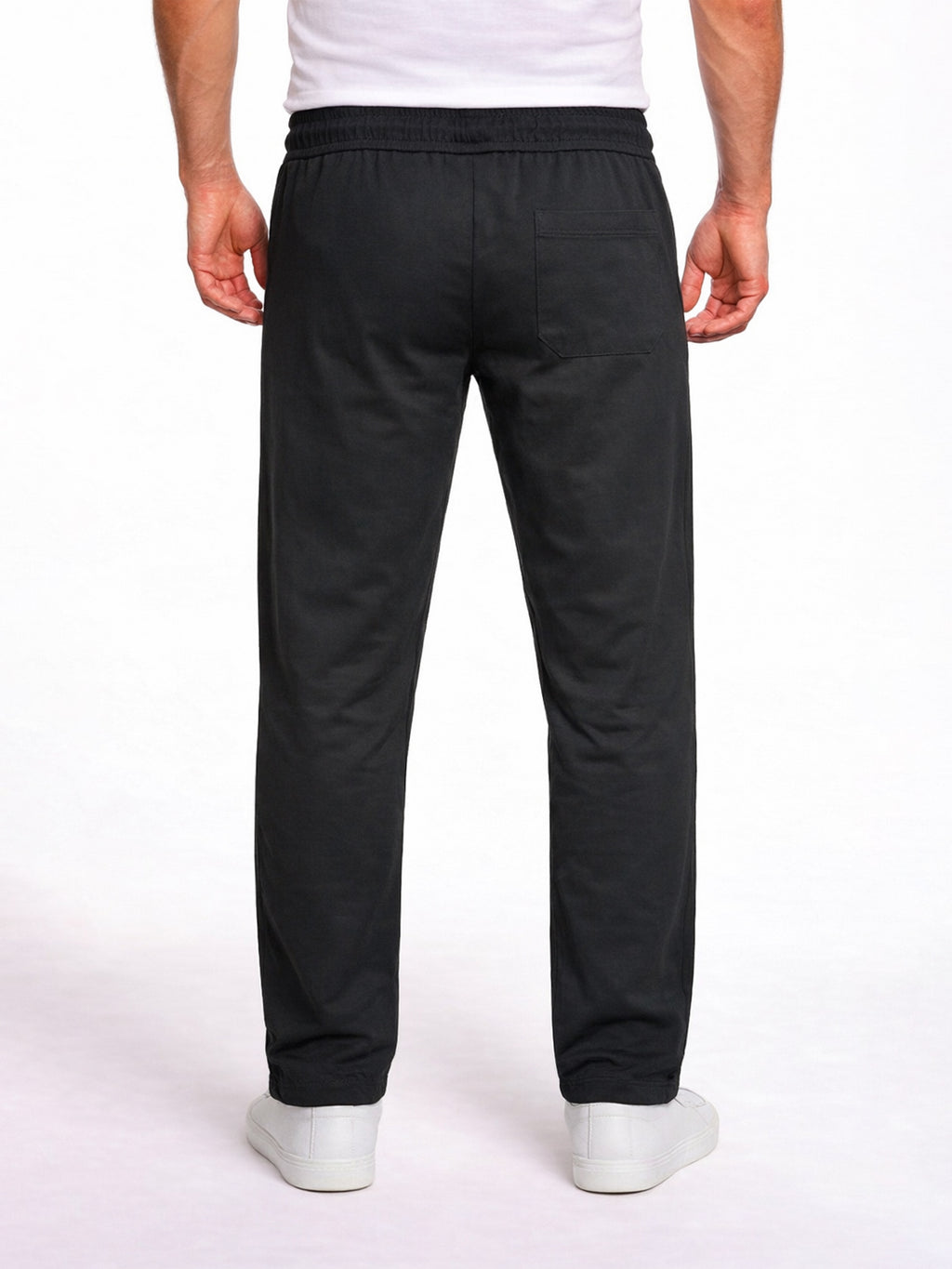 Black Textured Track Pants