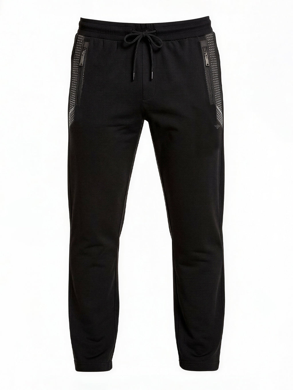 Black Textured Track Pants