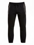 Black Textured Track Pants
