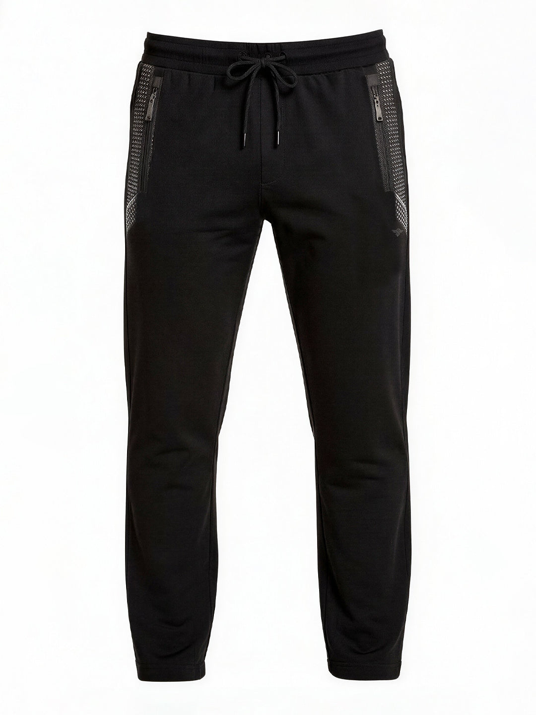 Black Textured Track Pants