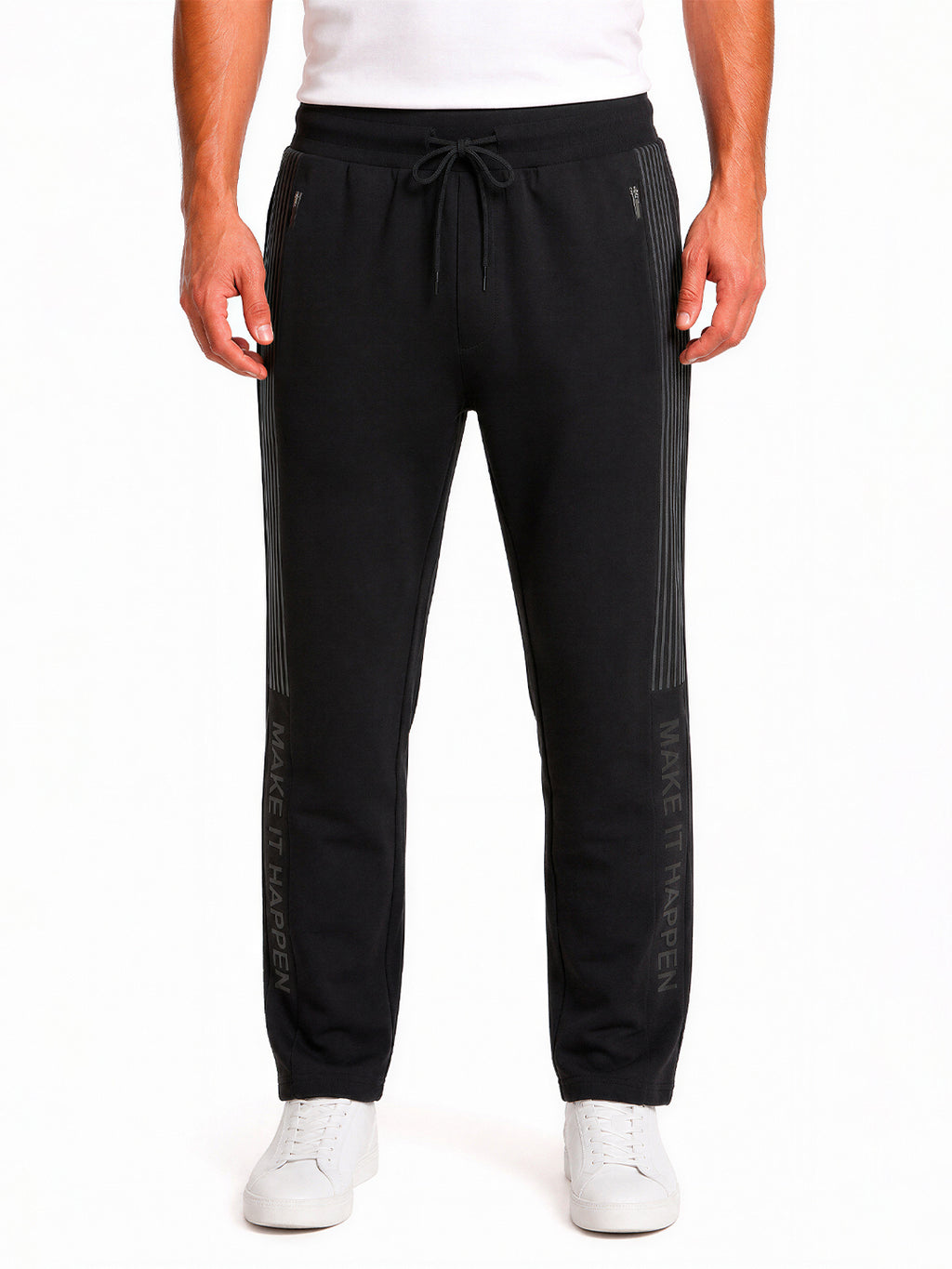 Black Side Stripe Track Pants