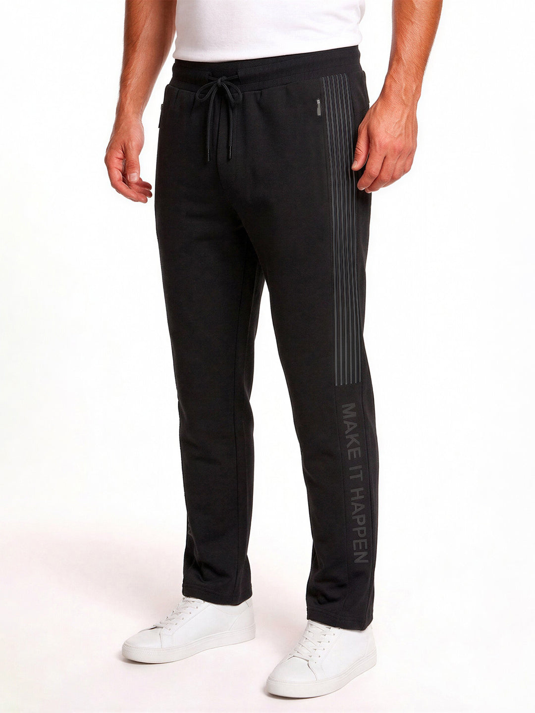 Black Side Stripe Track Pants