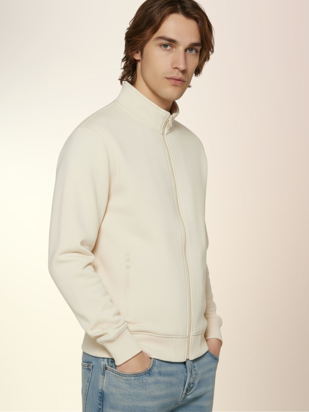 Men's Soft Touch Scuba Spandex Regular Fit Full Sleeve Zipper Sweatshirt Secondary image