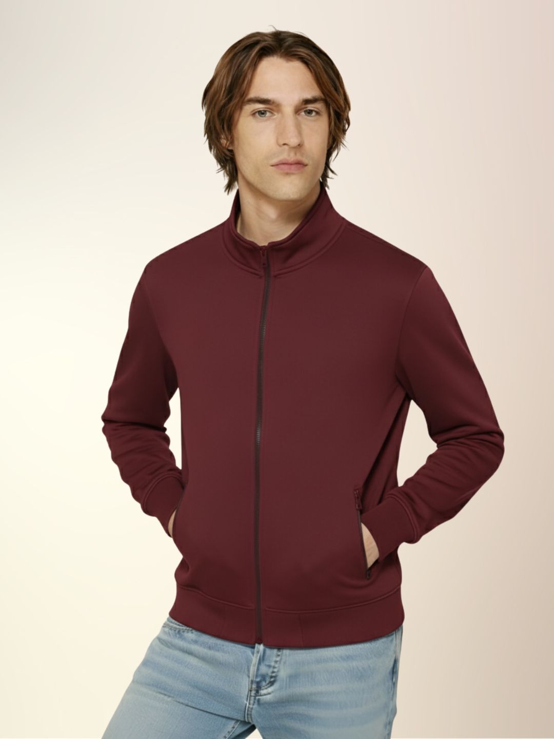 Men's Soft Touch Scuba Spandex Regular Fit Full Sleeve Zipper Sweatshirt Secondary image