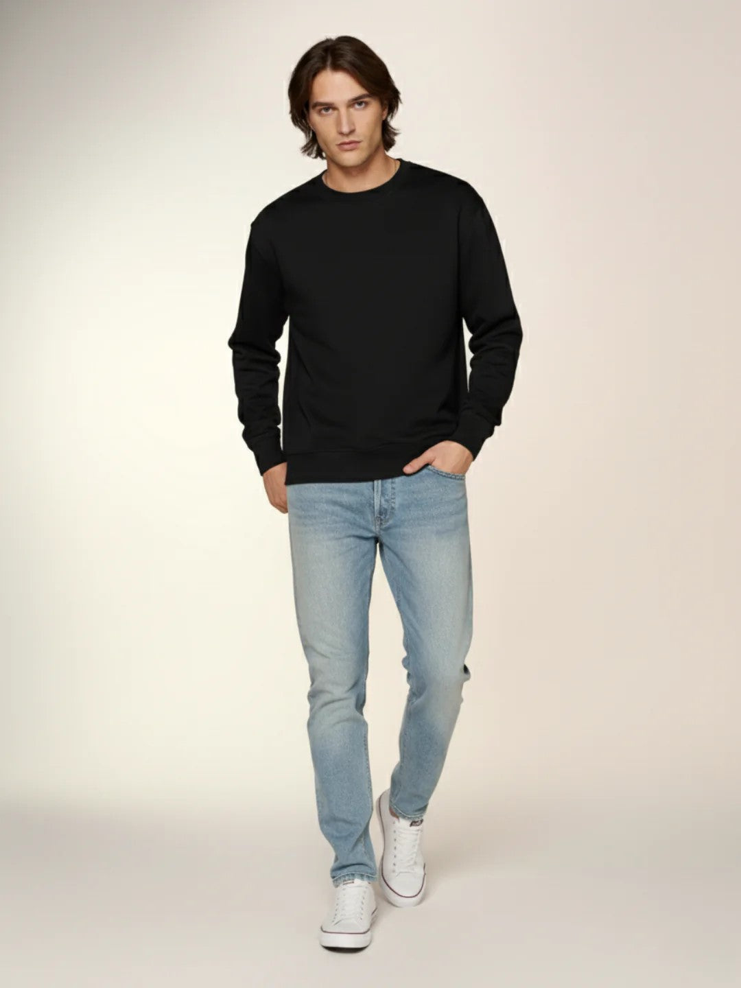 Solid Fleece Sweatshirt