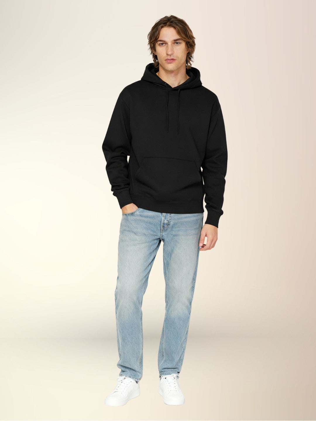 Solid Fleece Hoodie Sweatshirt