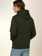 Men's Solid Fleece Sweatshirt with Round Hoodie Neck and Full Sleeves