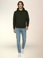 Men's Solid Fleece Sweatshirt with Round Hoodie Neck and Full Sleeves