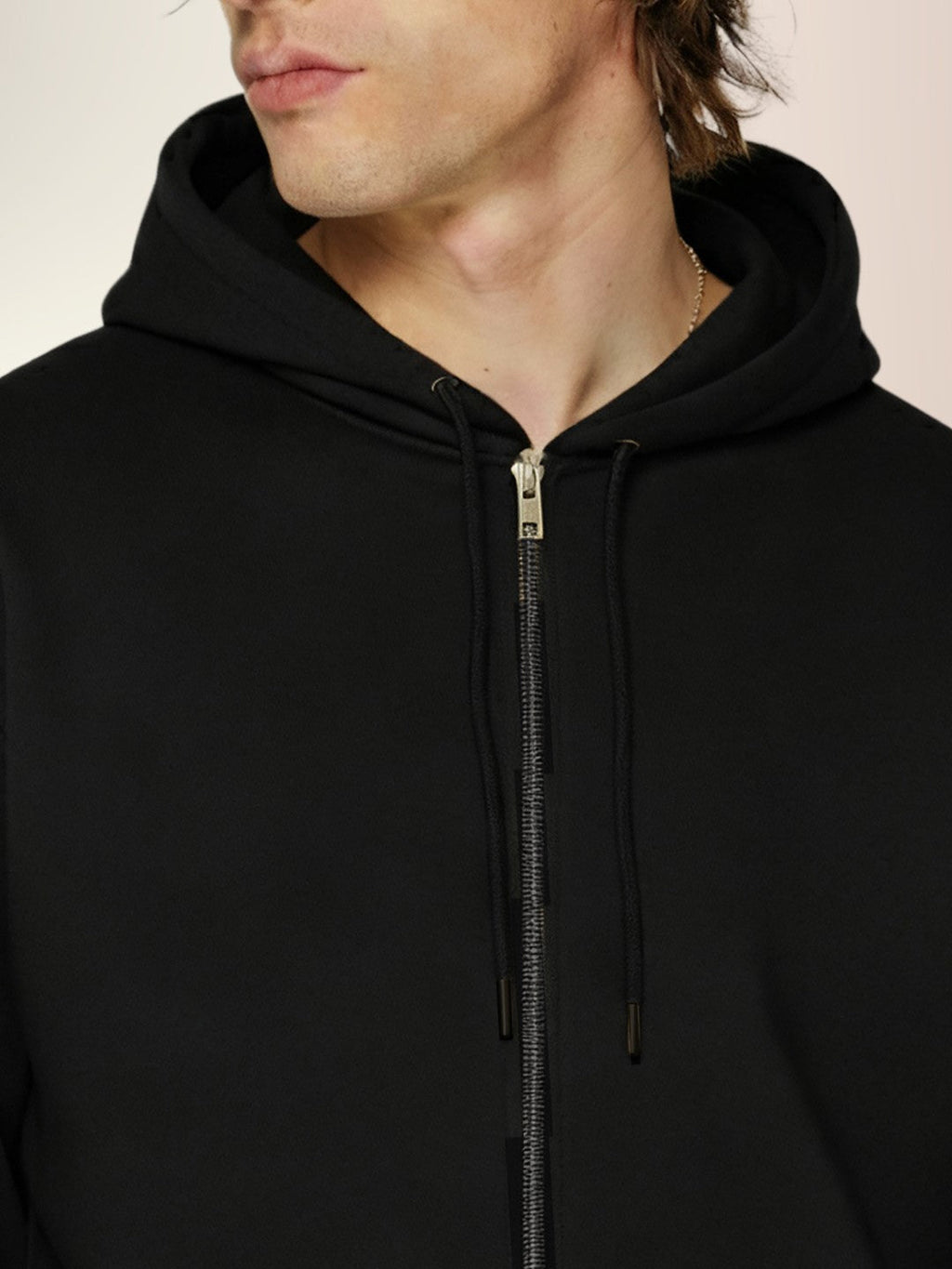 Men's Solid Fleece Zipper Sweatshirt with Round Hoodie Neck and Full Sleeves