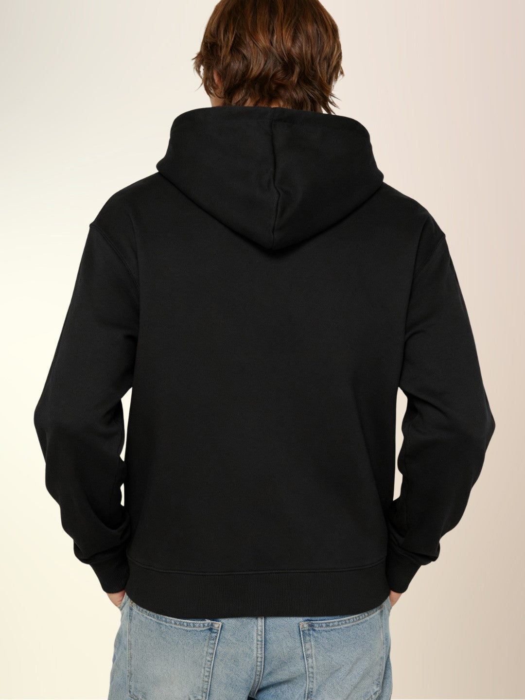 Men's Solid Fleece Zipper Sweatshirt with Round Hoodie Neck and Full Sleeves