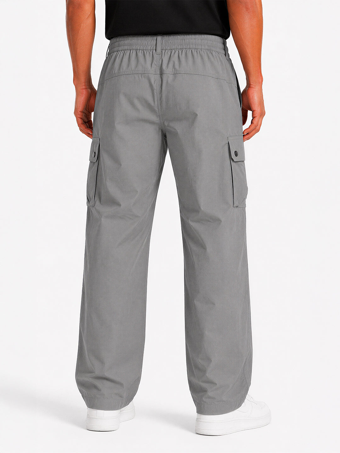 Solid Baggy Fit Cargo Pants