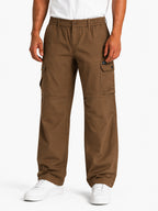 Solid Baggy Fit Cargo Pants