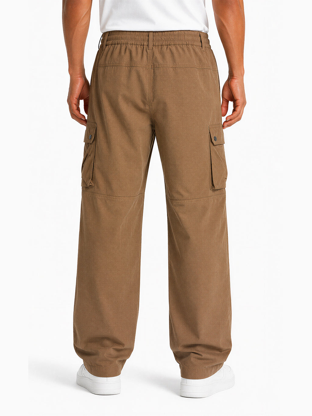 Solid Baggy Fit Cargo Pants