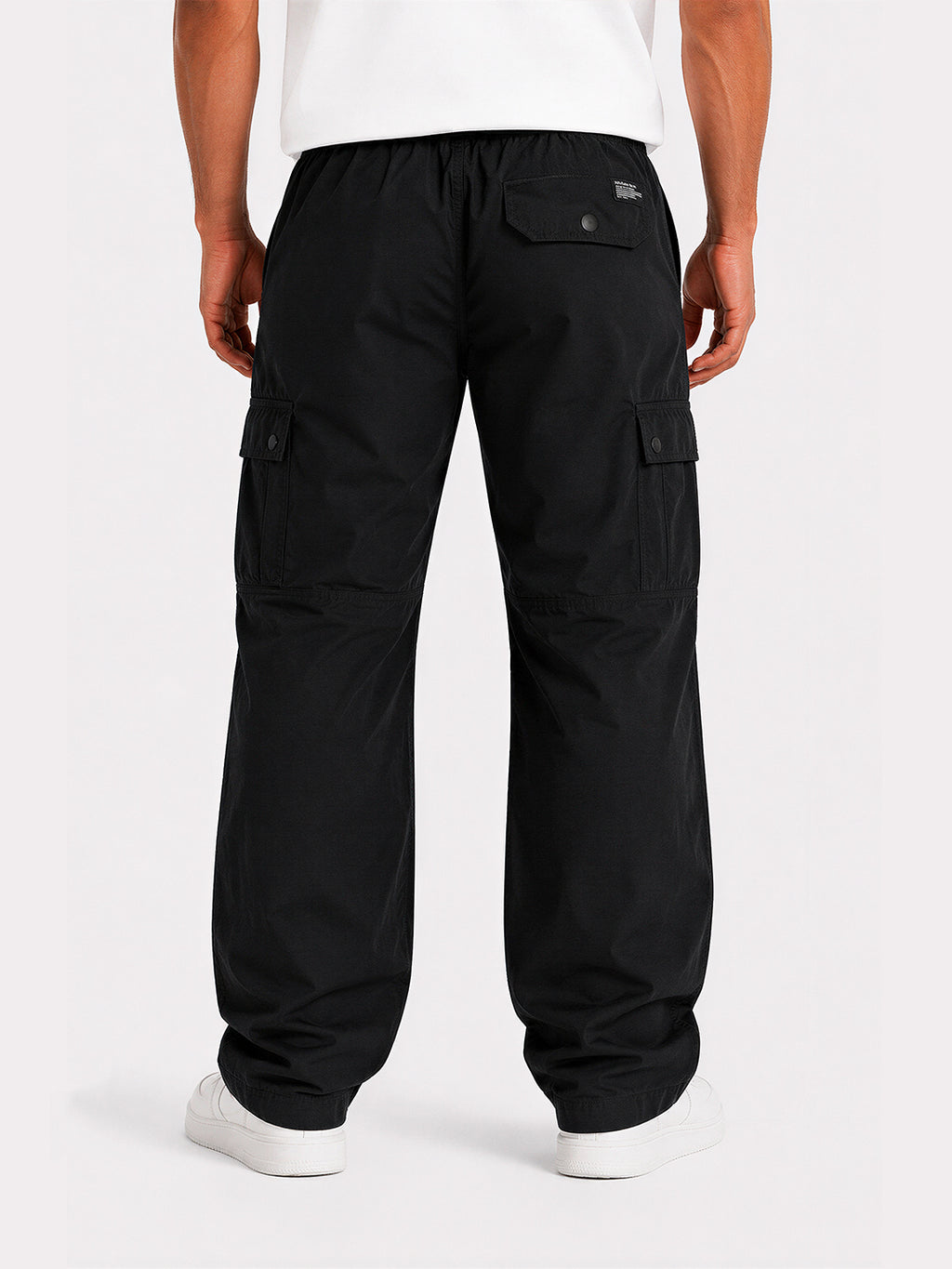 Solid Baggy Fit Cargo Pants