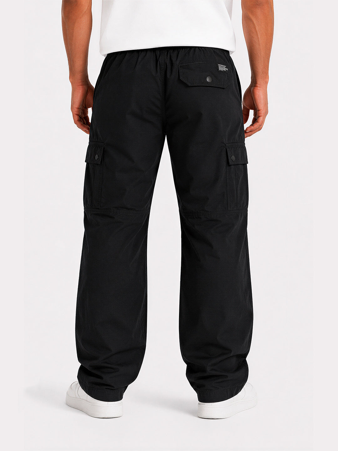 Solid Baggy Fit Cargo Pants