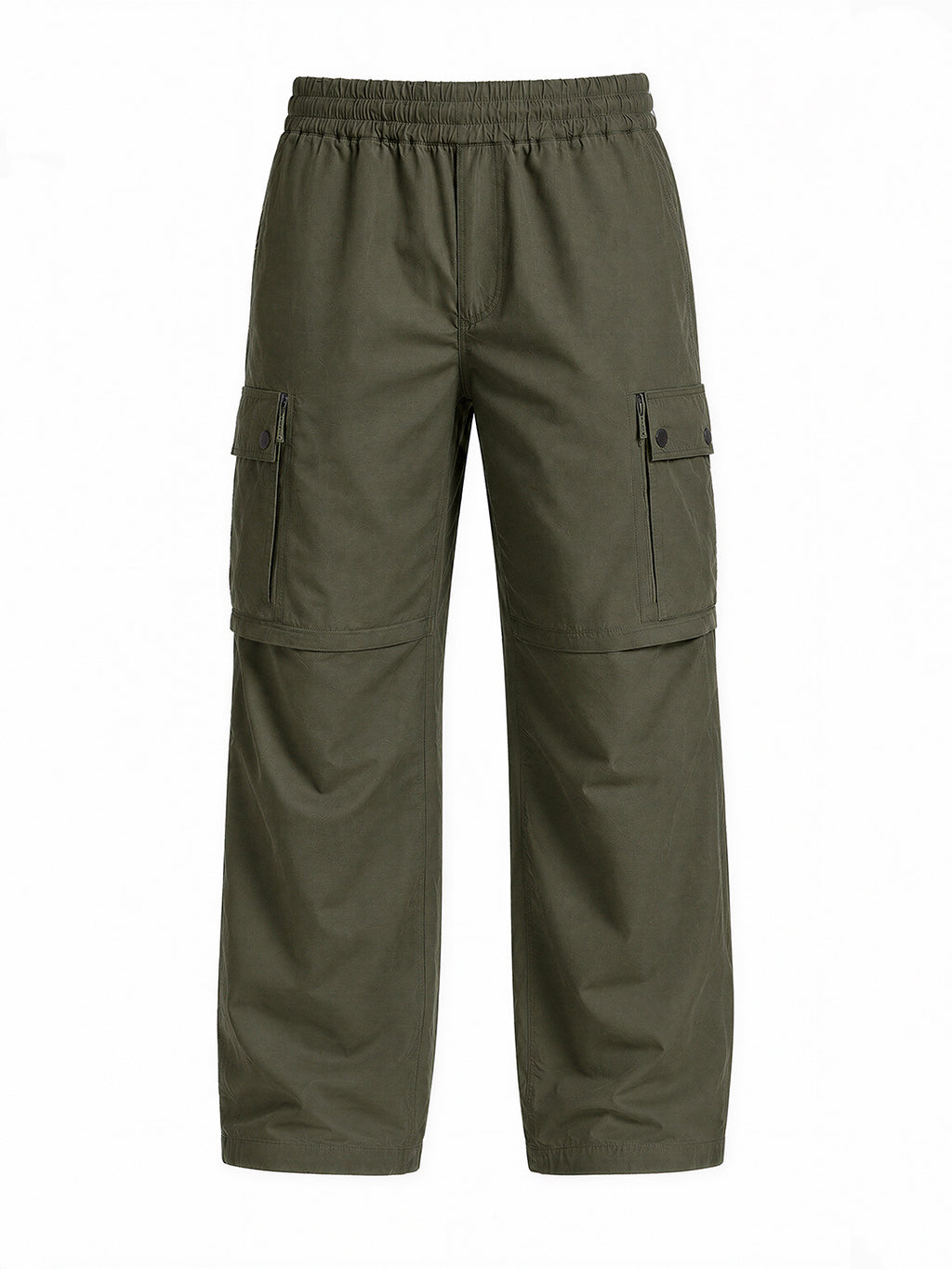 Solid Baggy Fit Cargo Pants