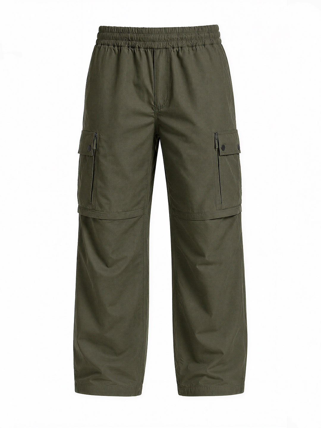 Solid Baggy Fit Cargo Pants