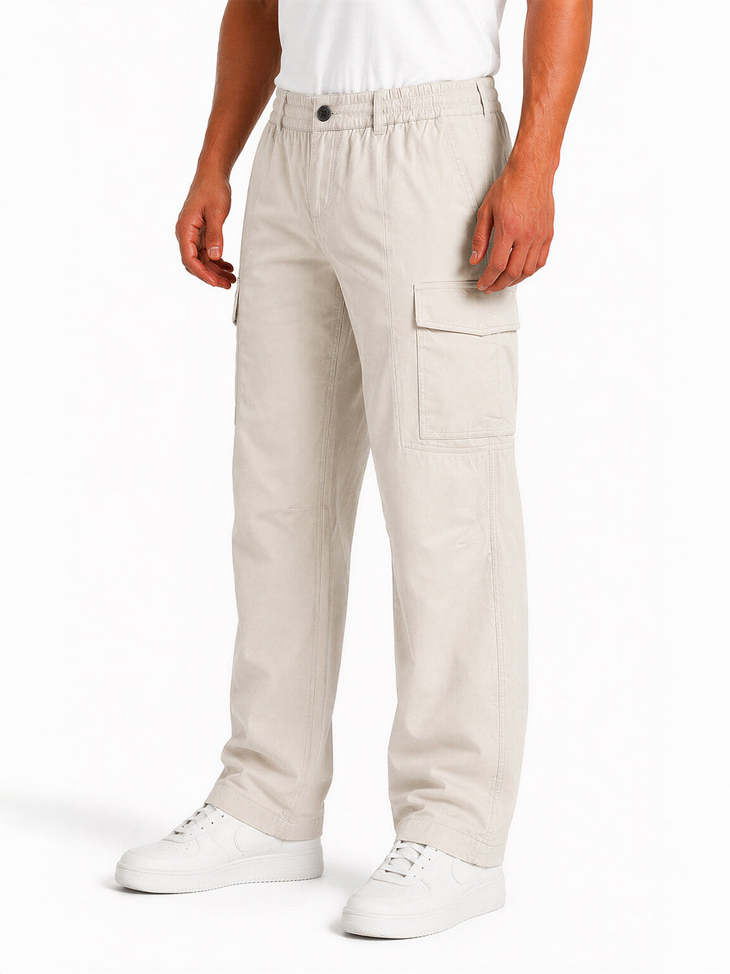 Solid Baggy Fit Cargo Pants