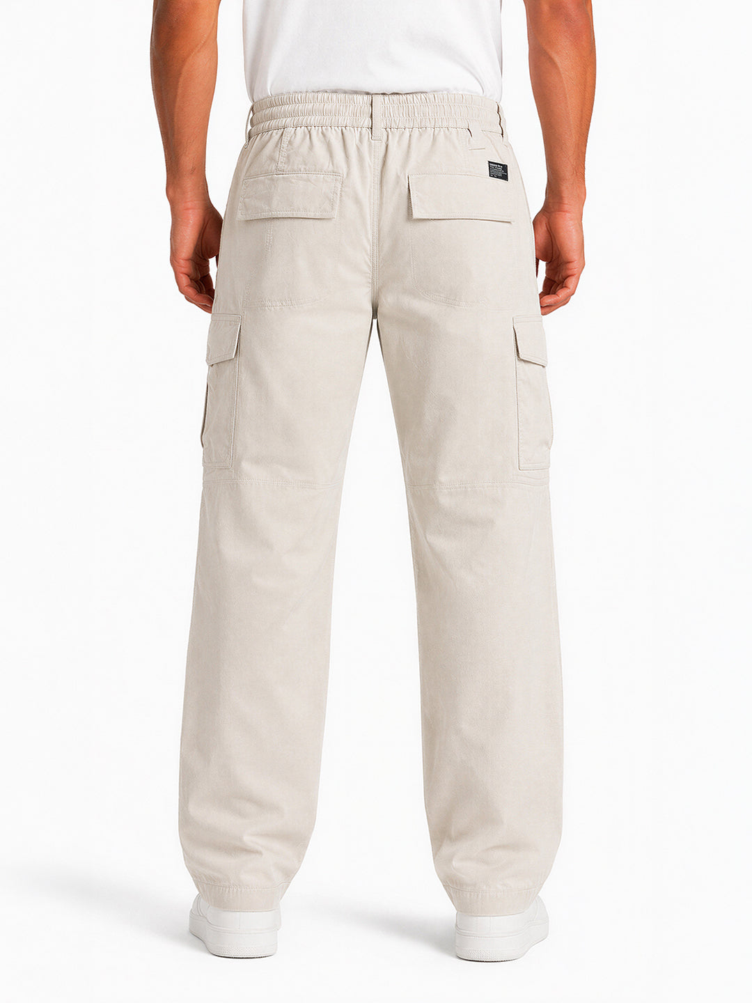 Solid Baggy Fit Cargo Pants