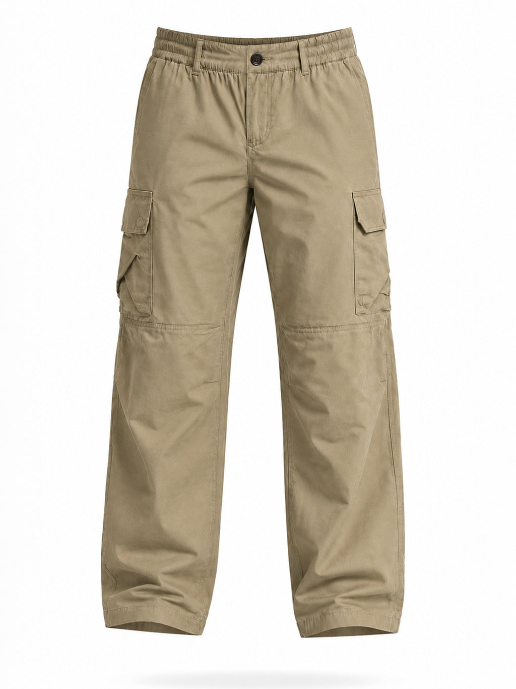 Solid Baggy Fit Cargo Pants