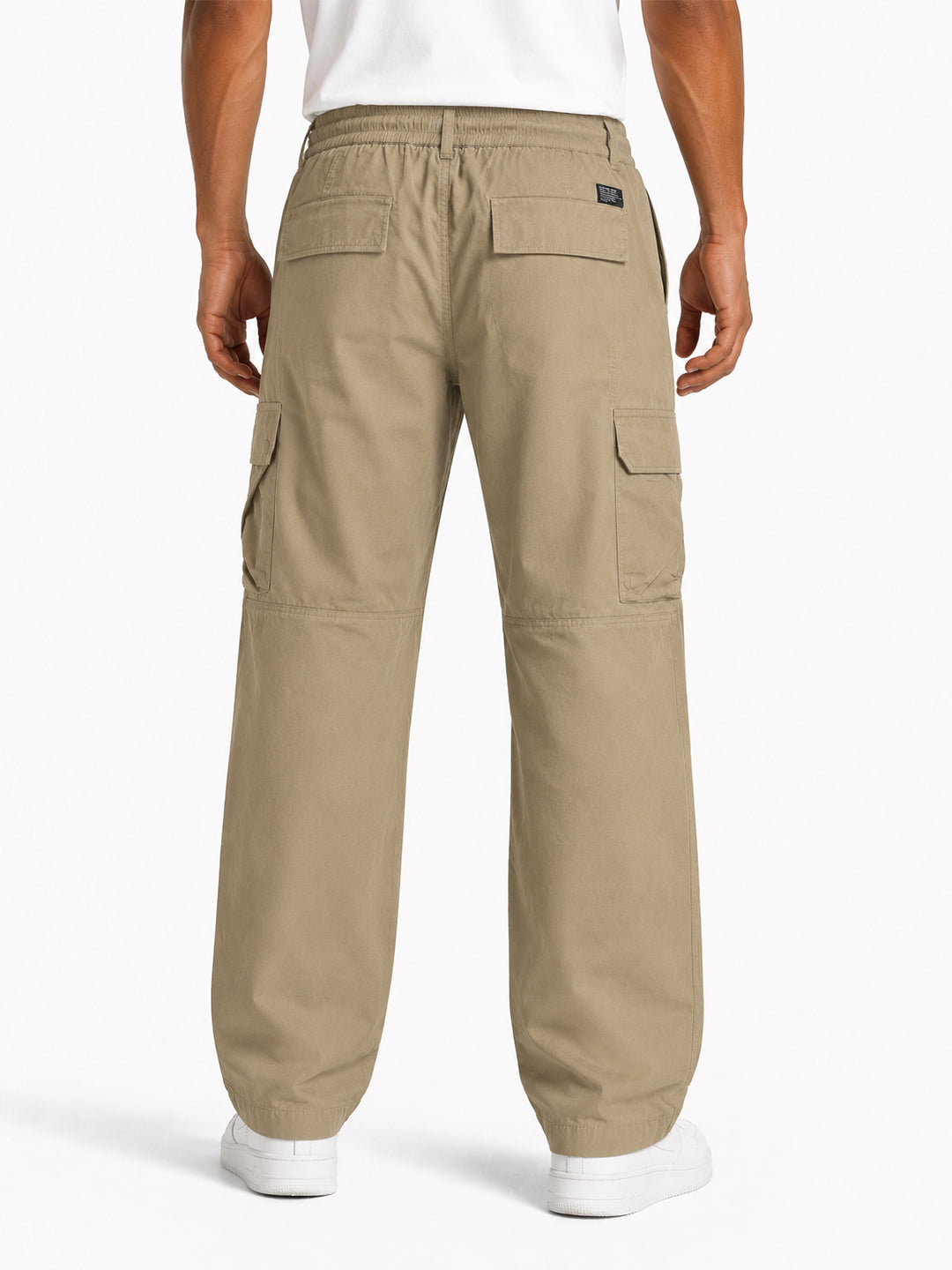 Solid Baggy Fit Cargo Pants