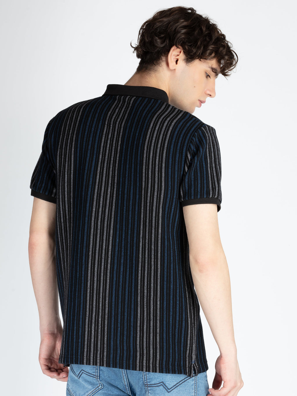 Mens Striped Polo T-Shirt