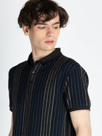 Mens Striped Polo T-Shirt