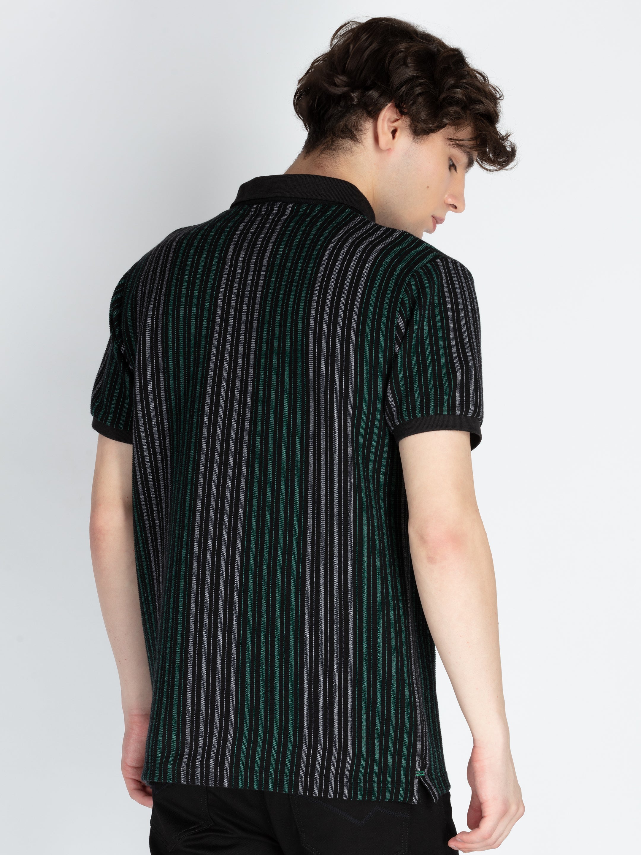 Mens Striped Polo T-Shirt