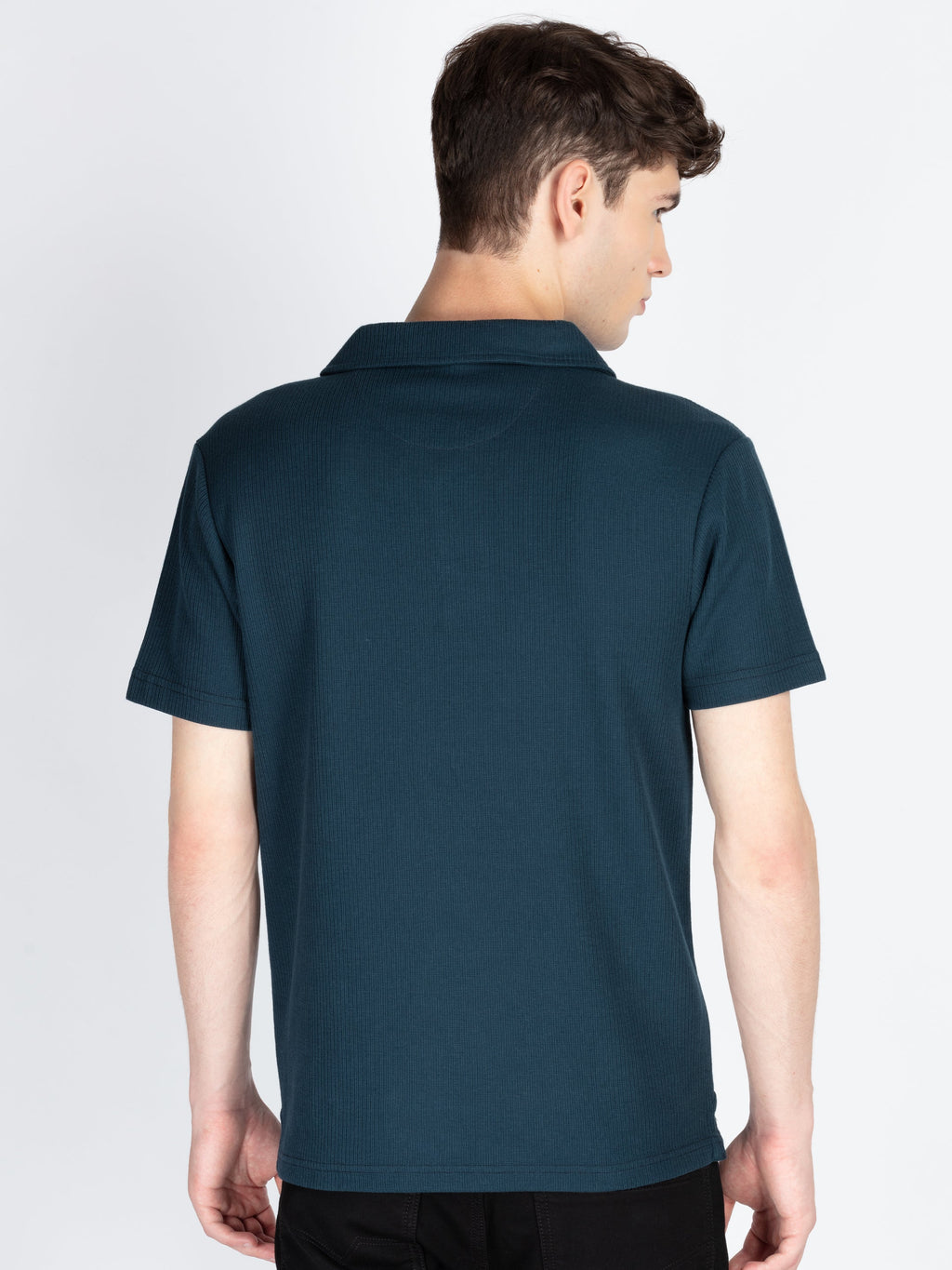 Mens Solid Polo Collar T-Shirt