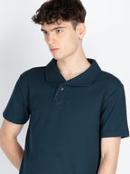 Mens Solid Polo Collar T-Shirt