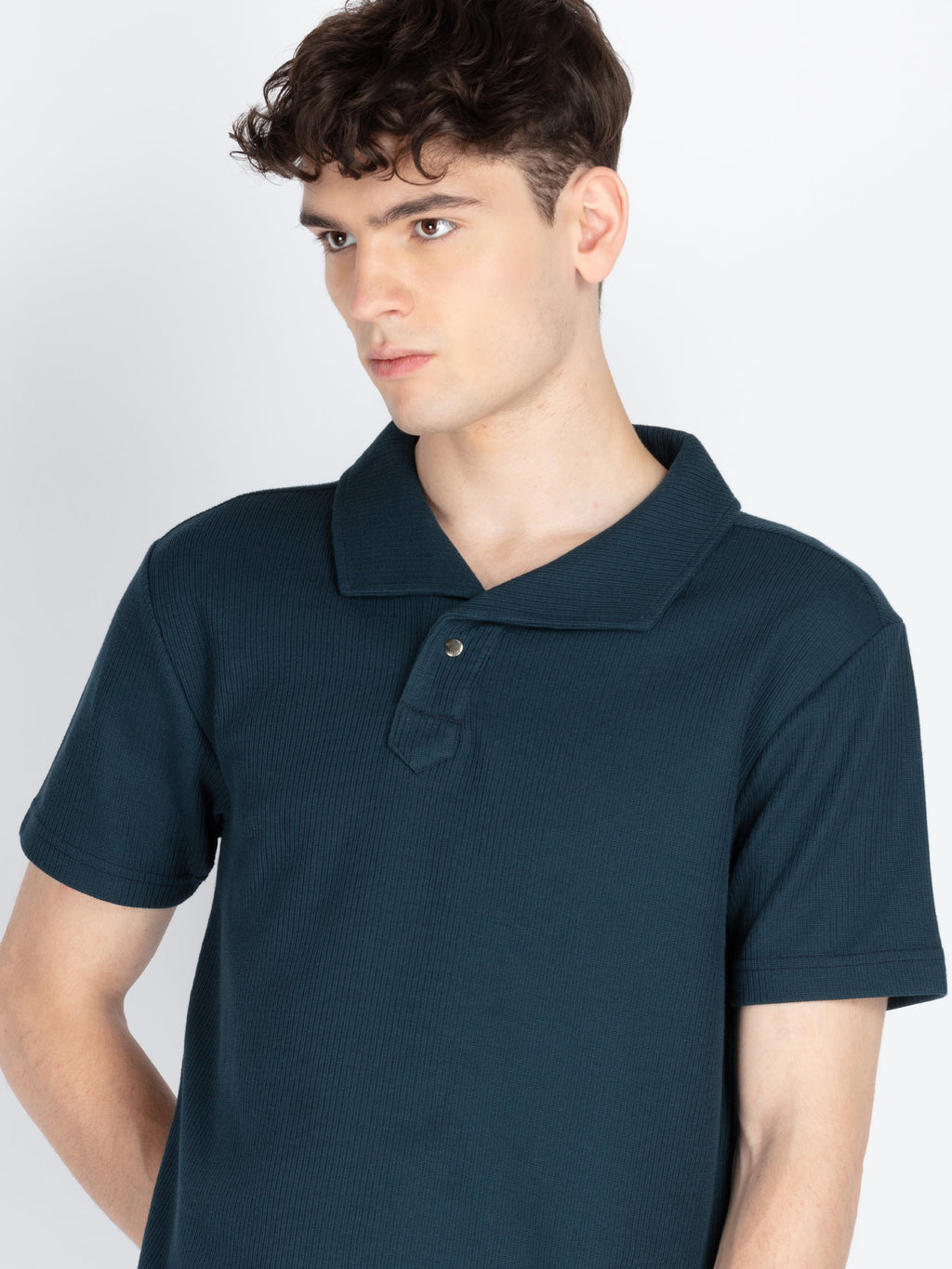 Mens Solid Polo Collar T-Shirt