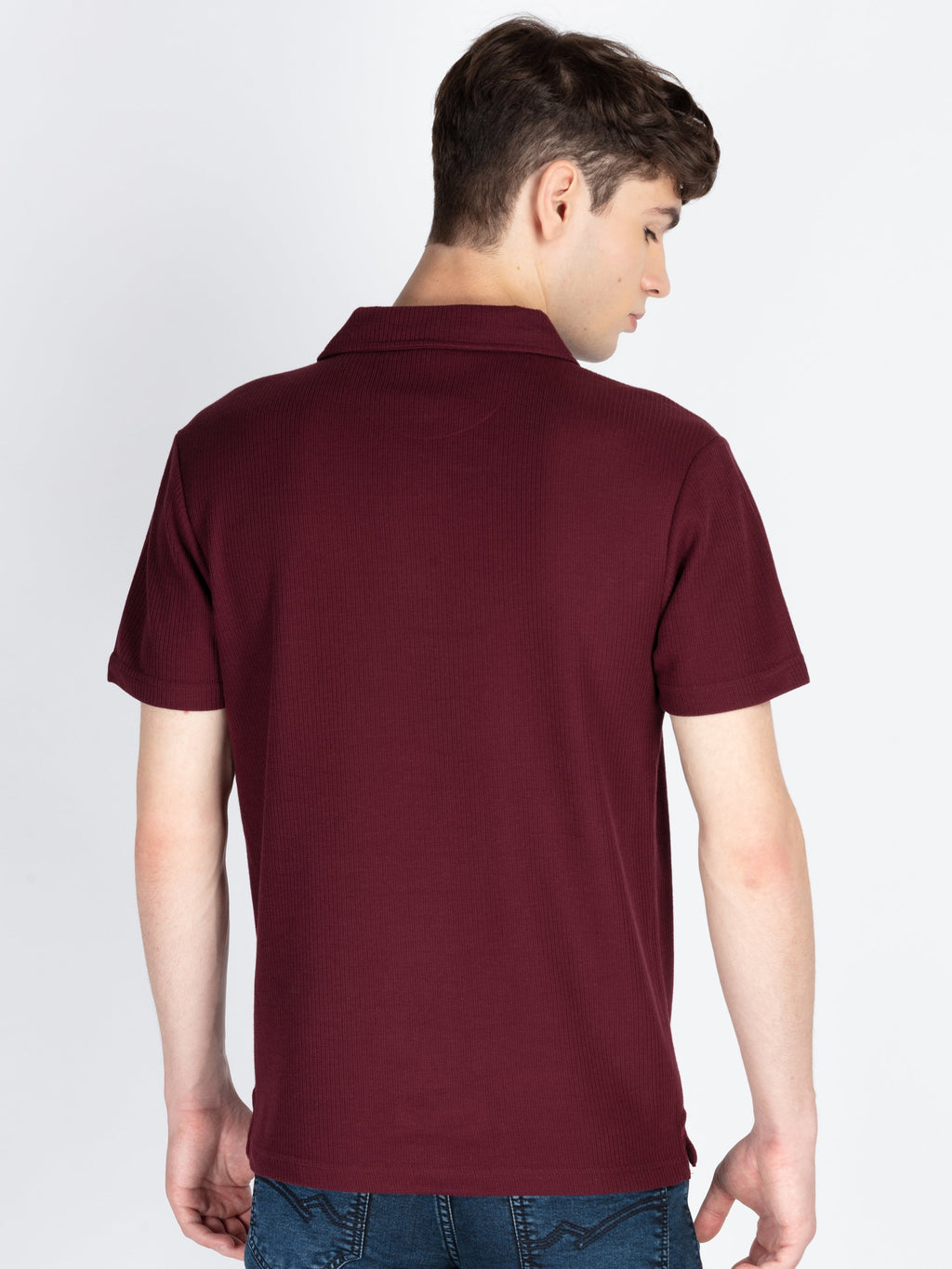 Mens Solid Polo Collar T-Shirt