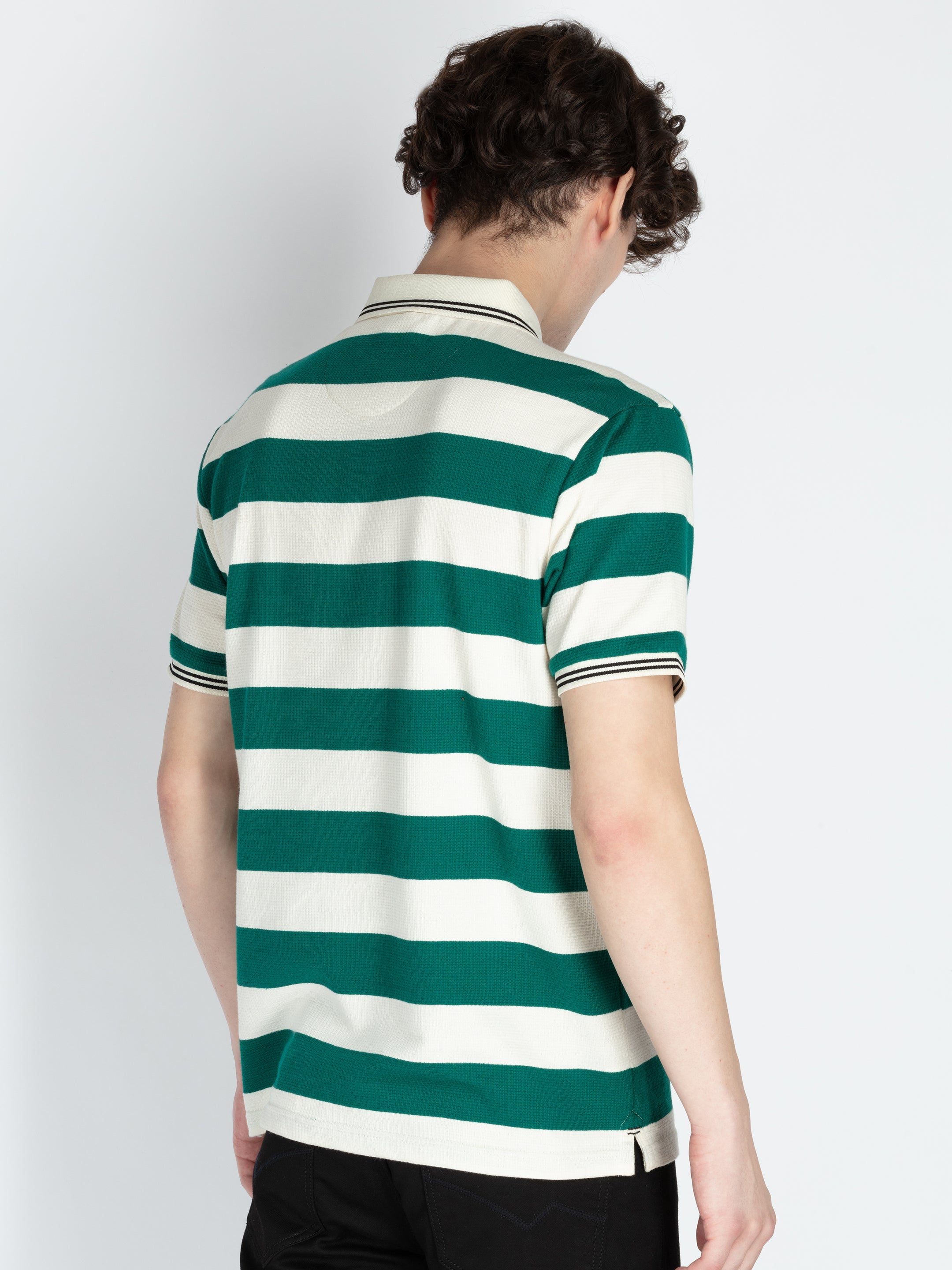 Mens Horizontal Striped Polo T-Shirt