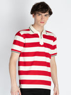 Mens Horizontal Striped Polo T-Shirt